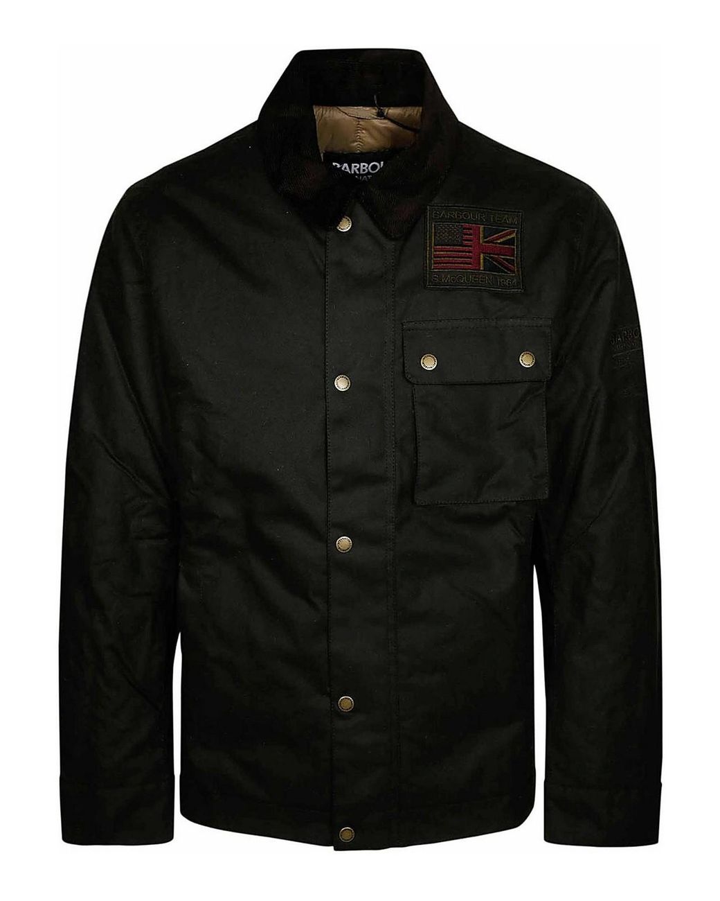 Barbour Black Workers Wax Giubbotto Steve Mcqueen for men