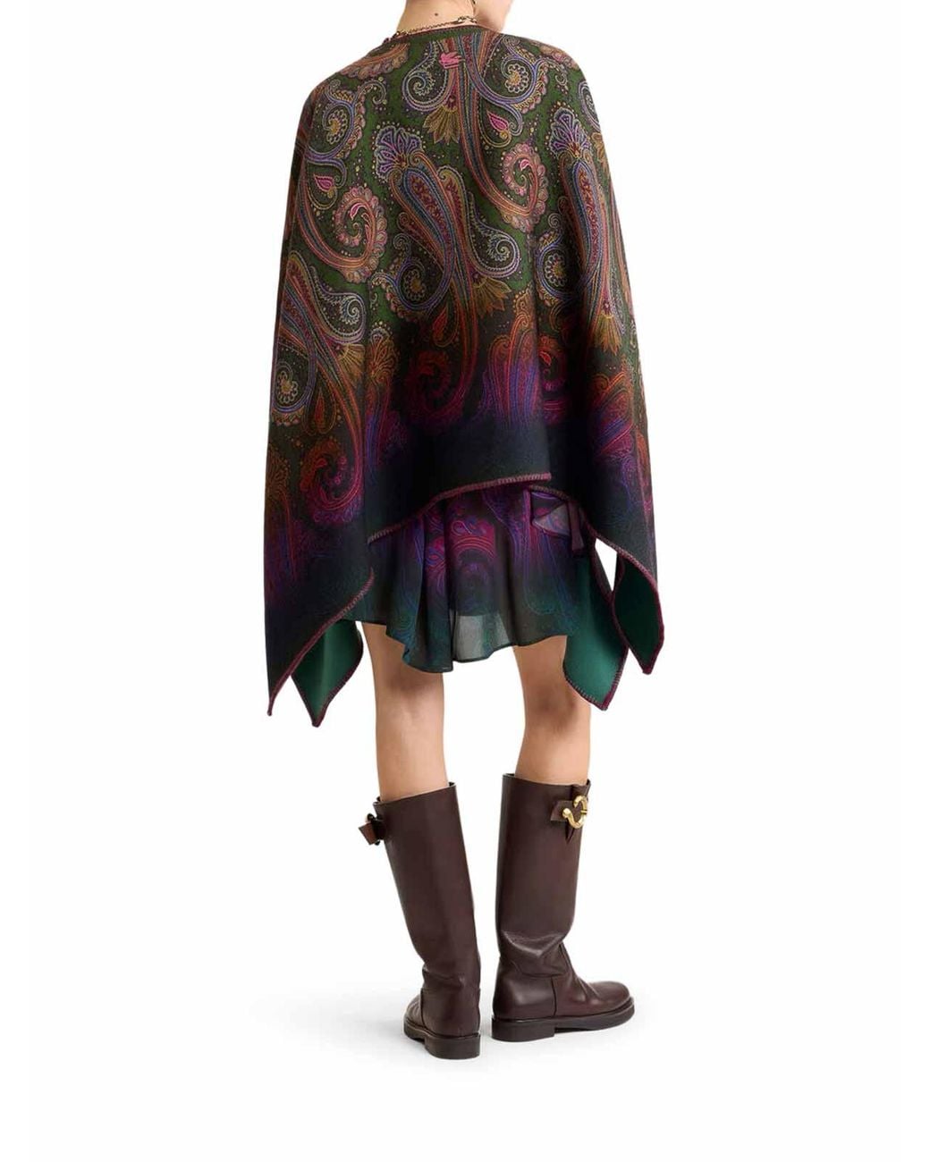 Etro Black Reversible Wool Cape