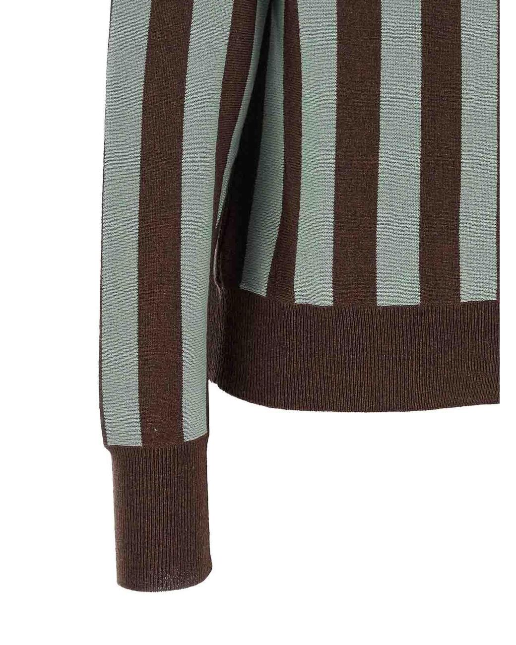 Alberto Biani Black Striped Knit Polo Shirt