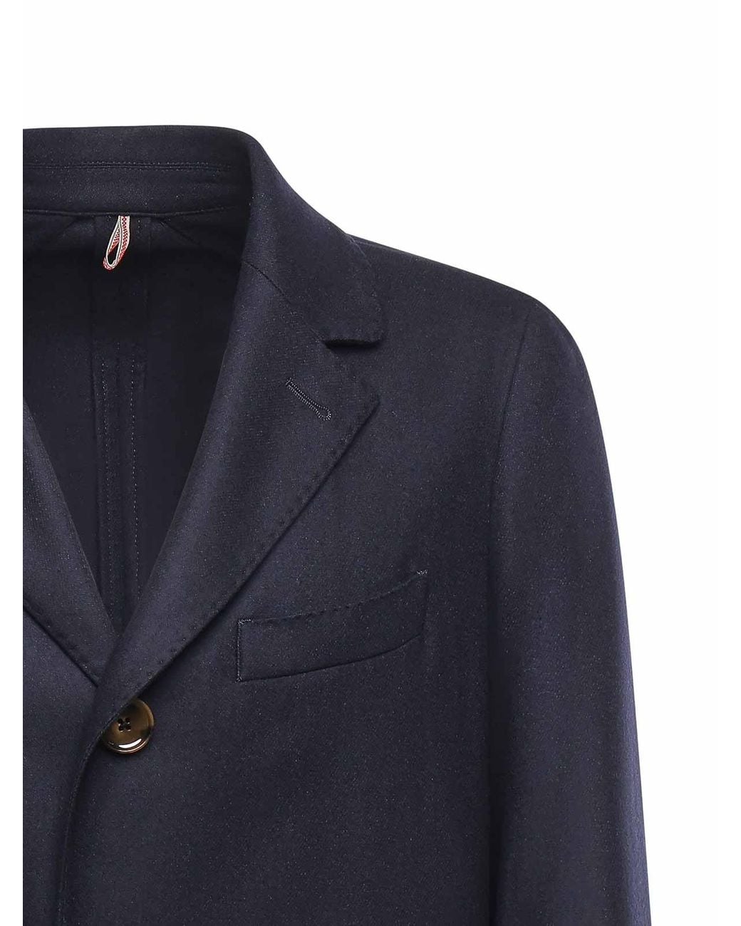 Santaniello Blue Single-Breasted Wool Blend Coat for men
