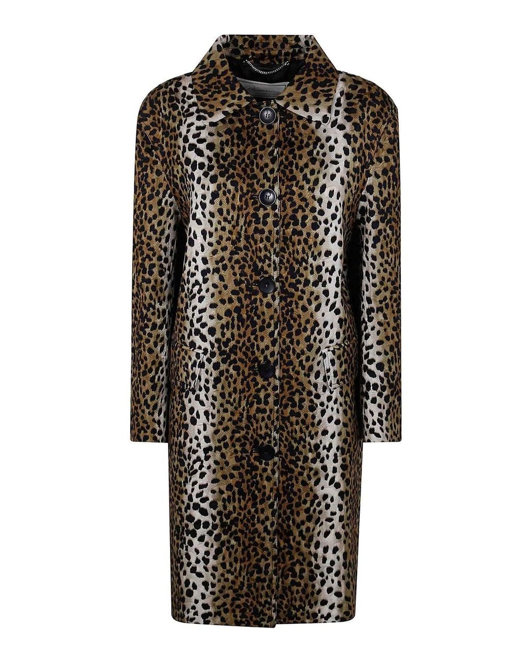 Blumarine Black Jacquard Prnt Coat