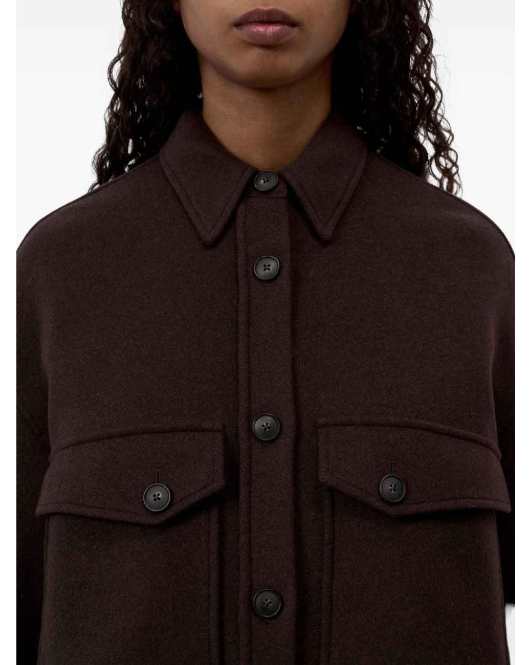 Closed Purple Wool Blend Oversized Shirt