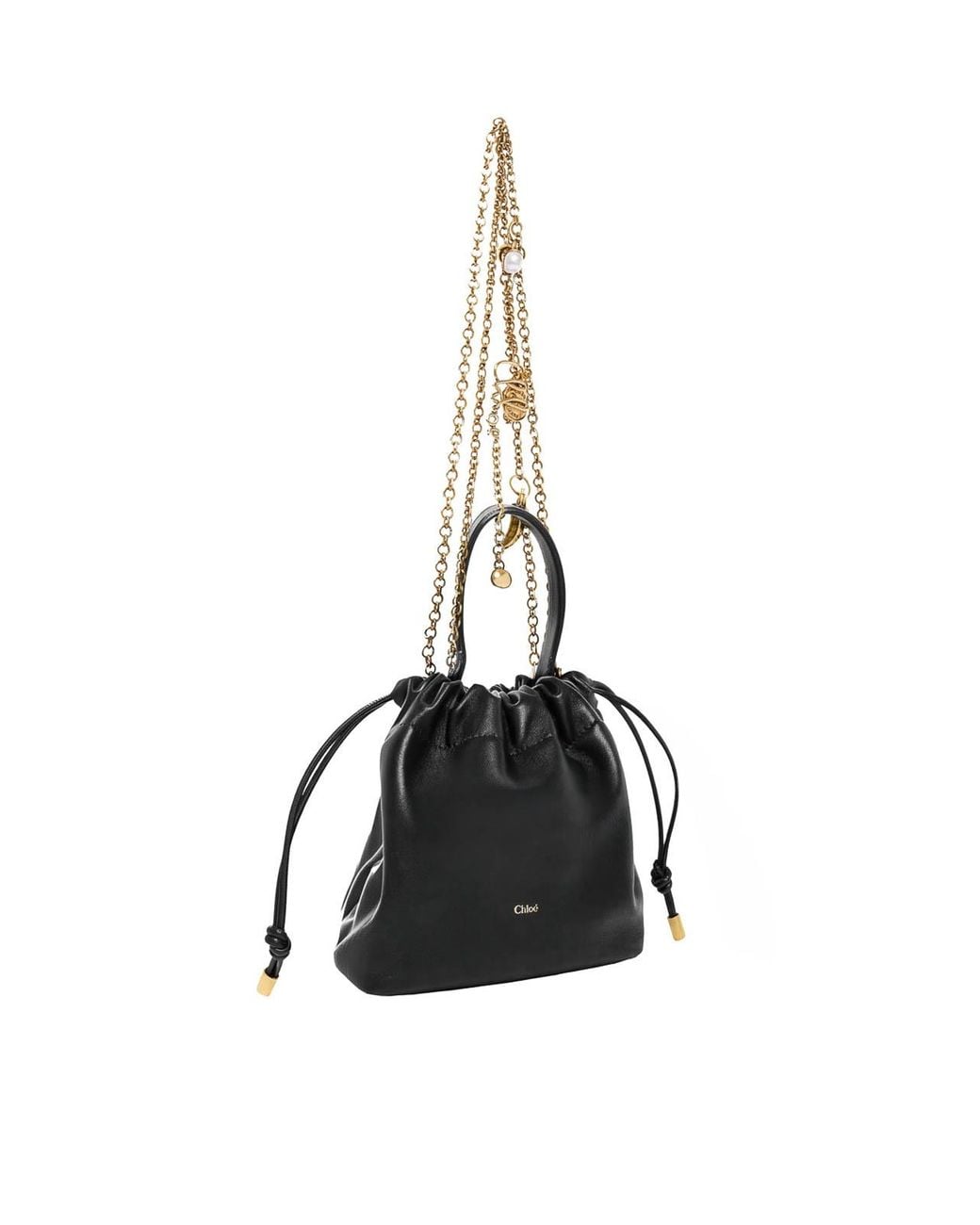 Chloé Black Icons Small Shoulder Bag With Leather Chain