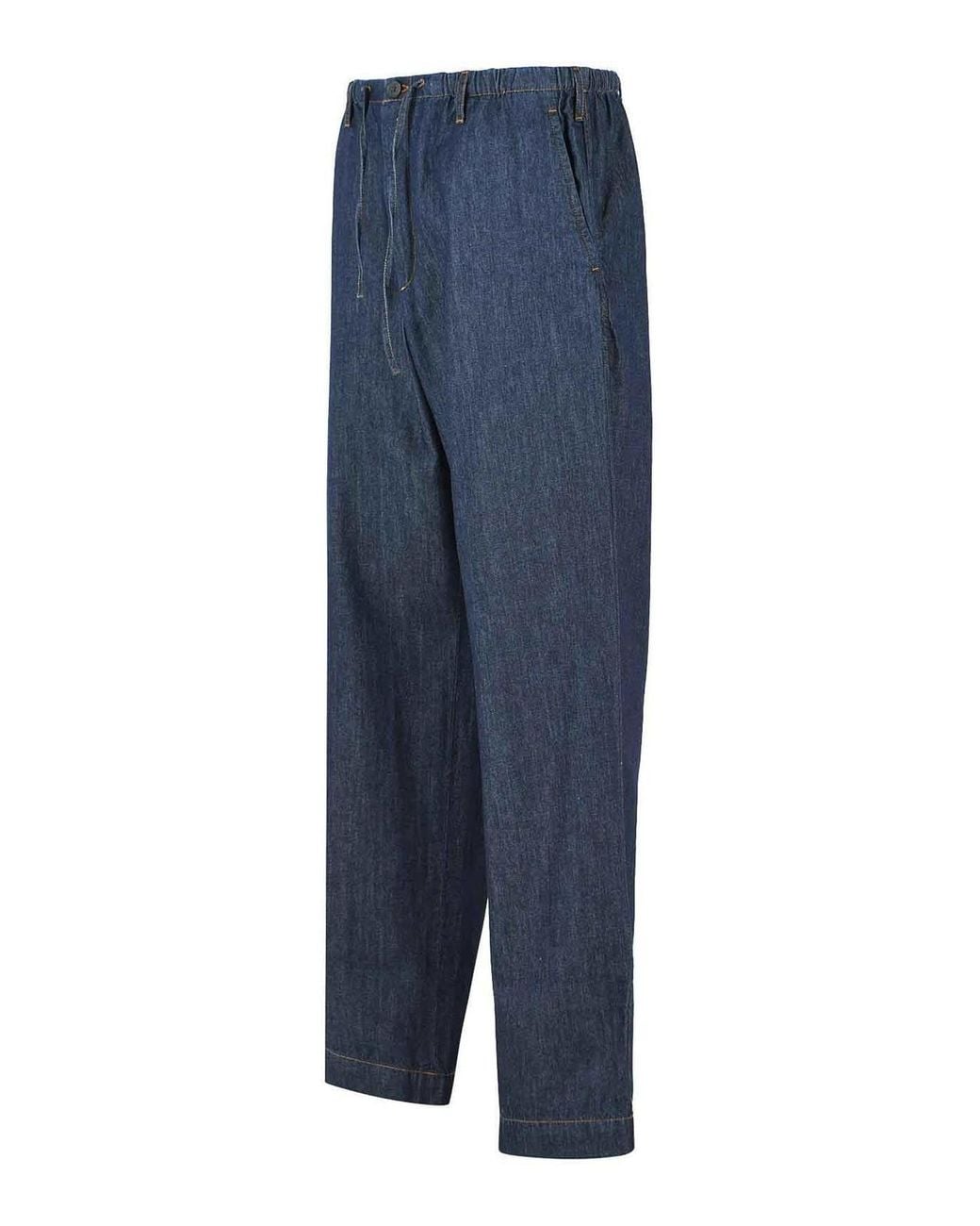 Dries Van Noten Blue Penny Cotton Pants for men