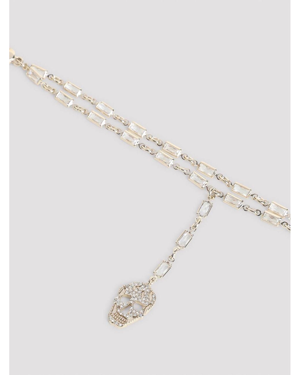 McQueen Metallic Pav Skull Bracelet