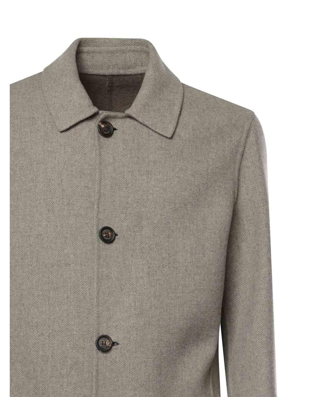 Eleventy Gray Reversible Single-Breasted Coat for men