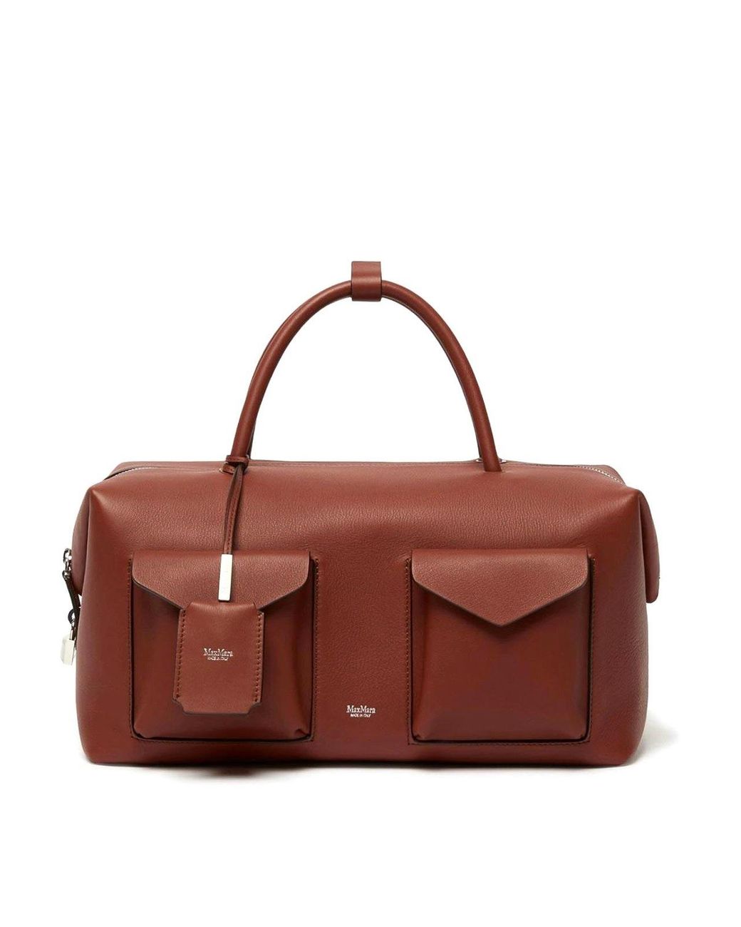 Max Mara Brown Large Leather Trunk With Pockets