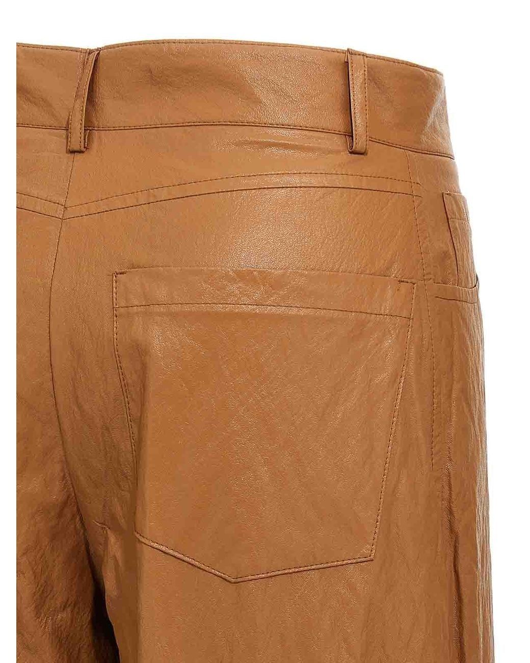 Nude Brown Leather-Effect Pants