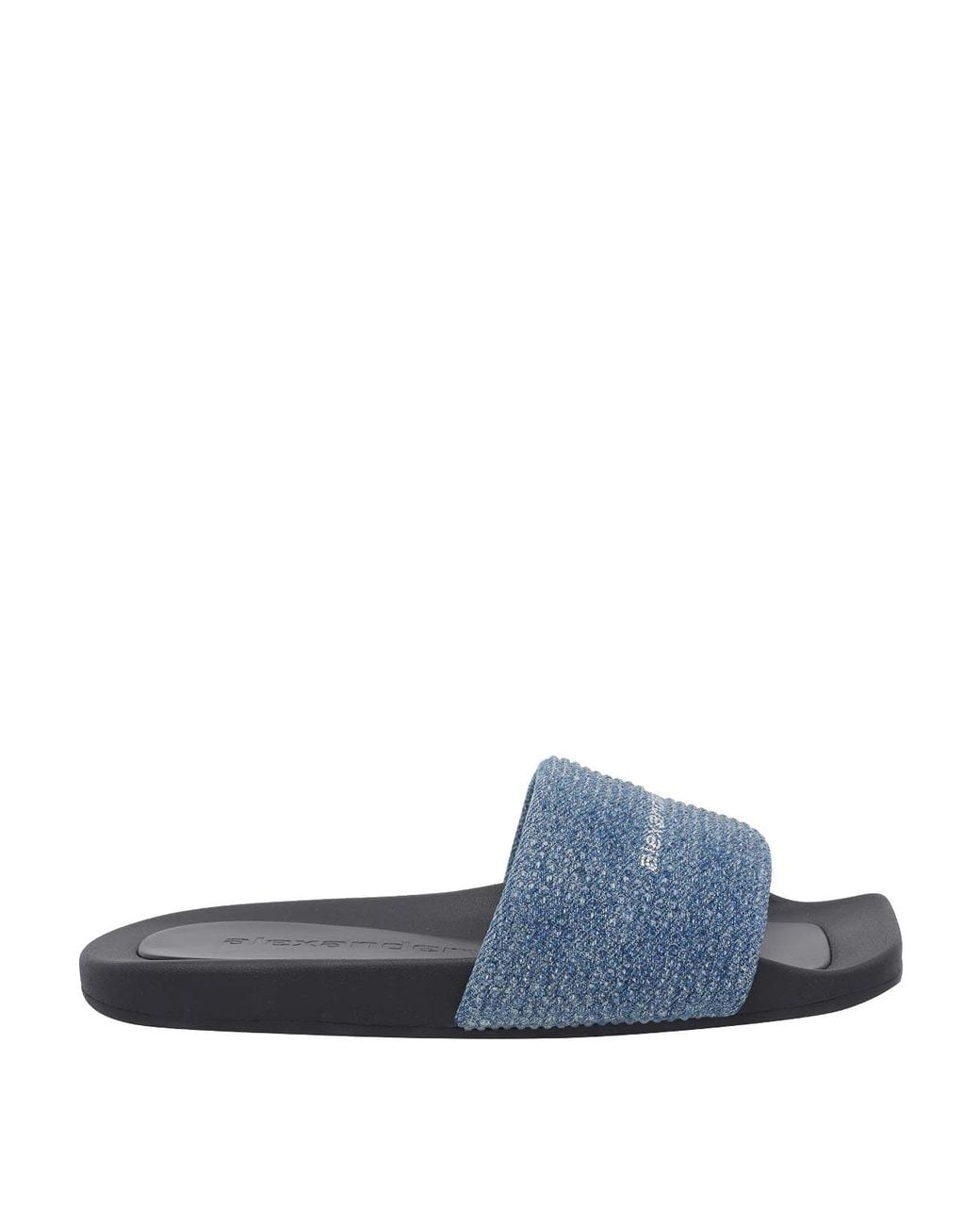 Alexander Wang Blue Aw Logo And Strass Pool Sandals
