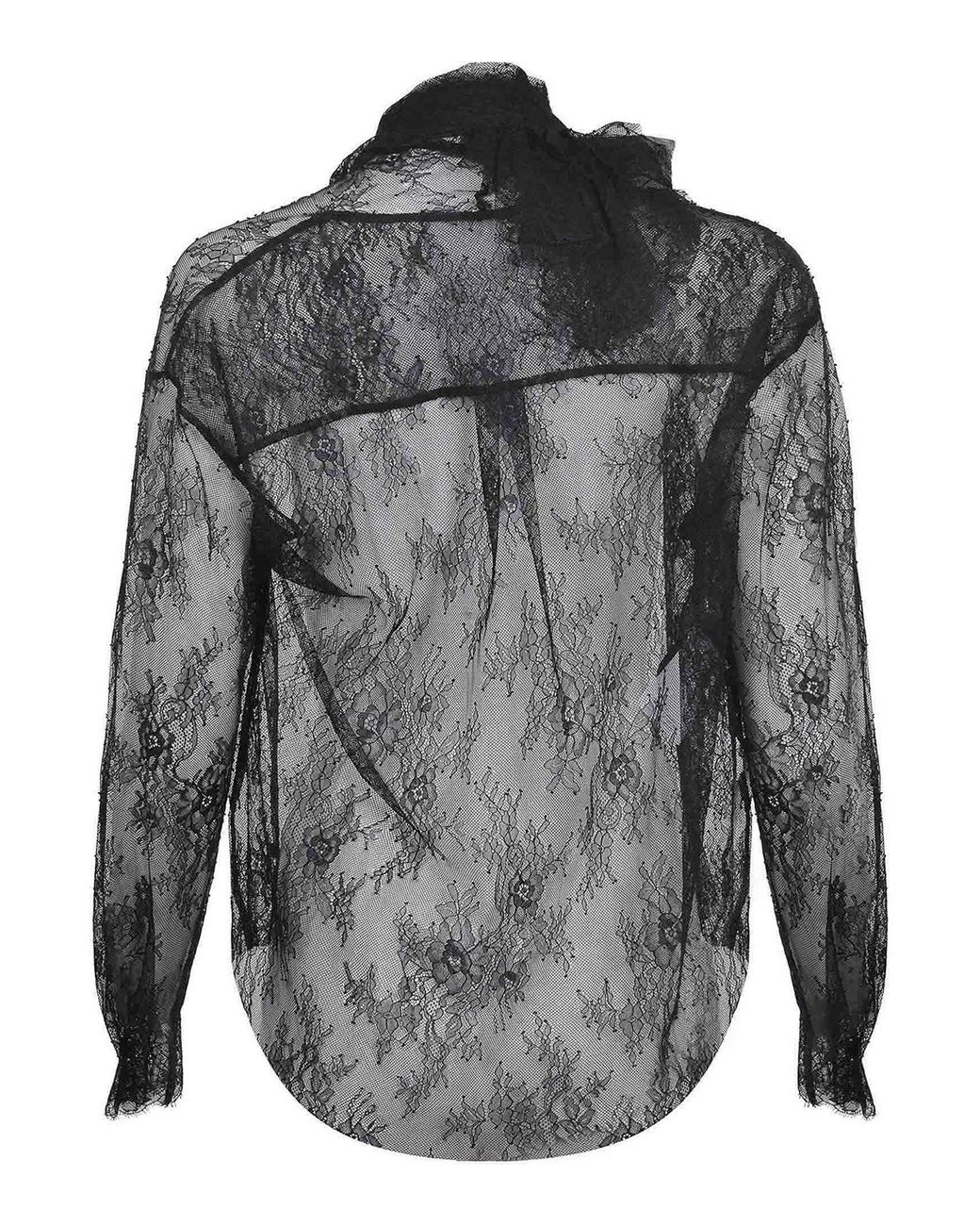 Alberta Ferretti Gray Shirt Made Of Lace