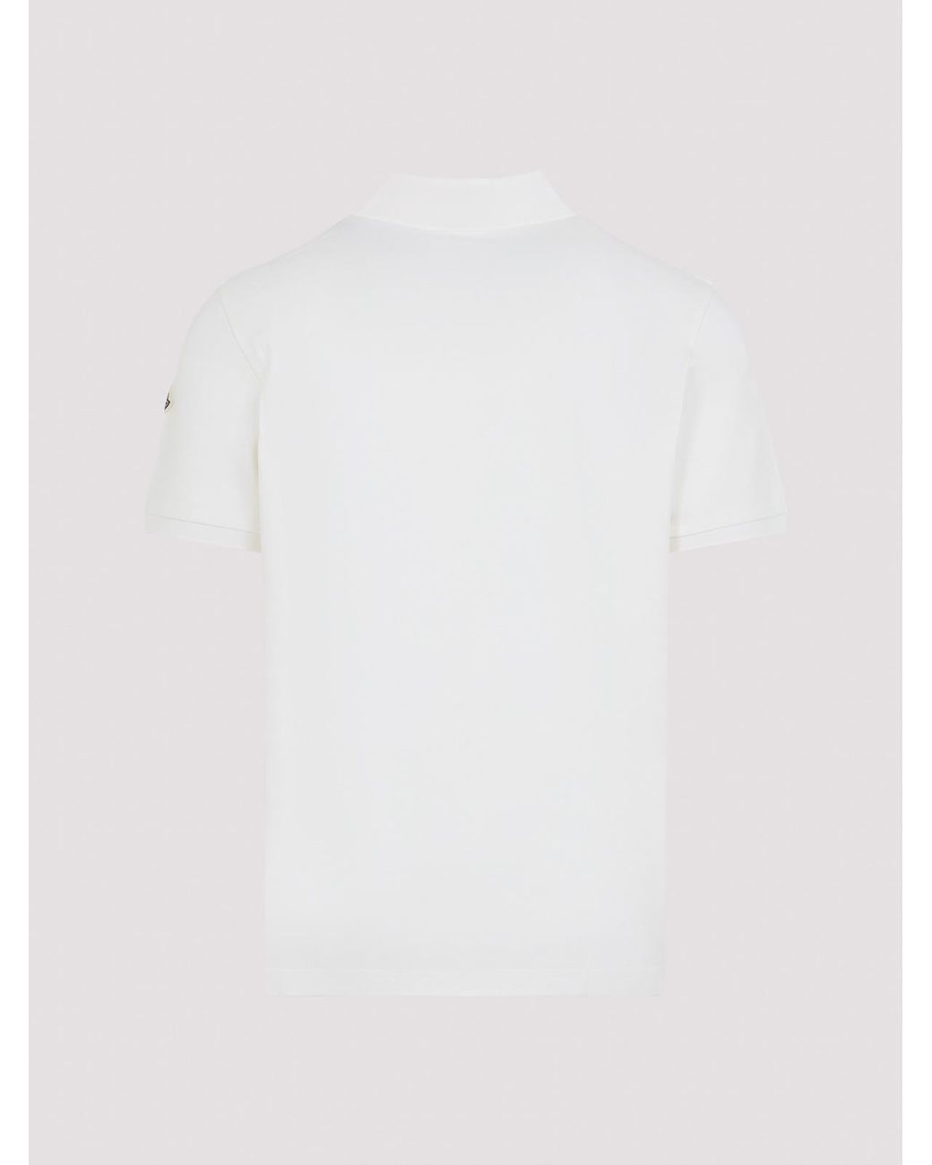 Moncler White Cotton Polo for men