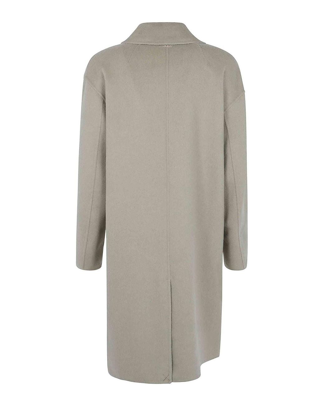 Twinset Gray Double Brested Trench Coat