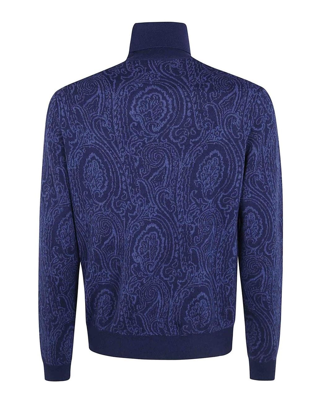 Etro Blue Roll-Neck Jumper for men