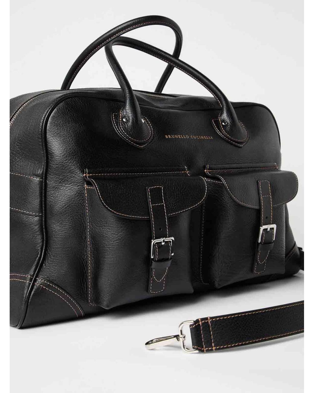Brunello Cucinelli Black Weekender Bag for men