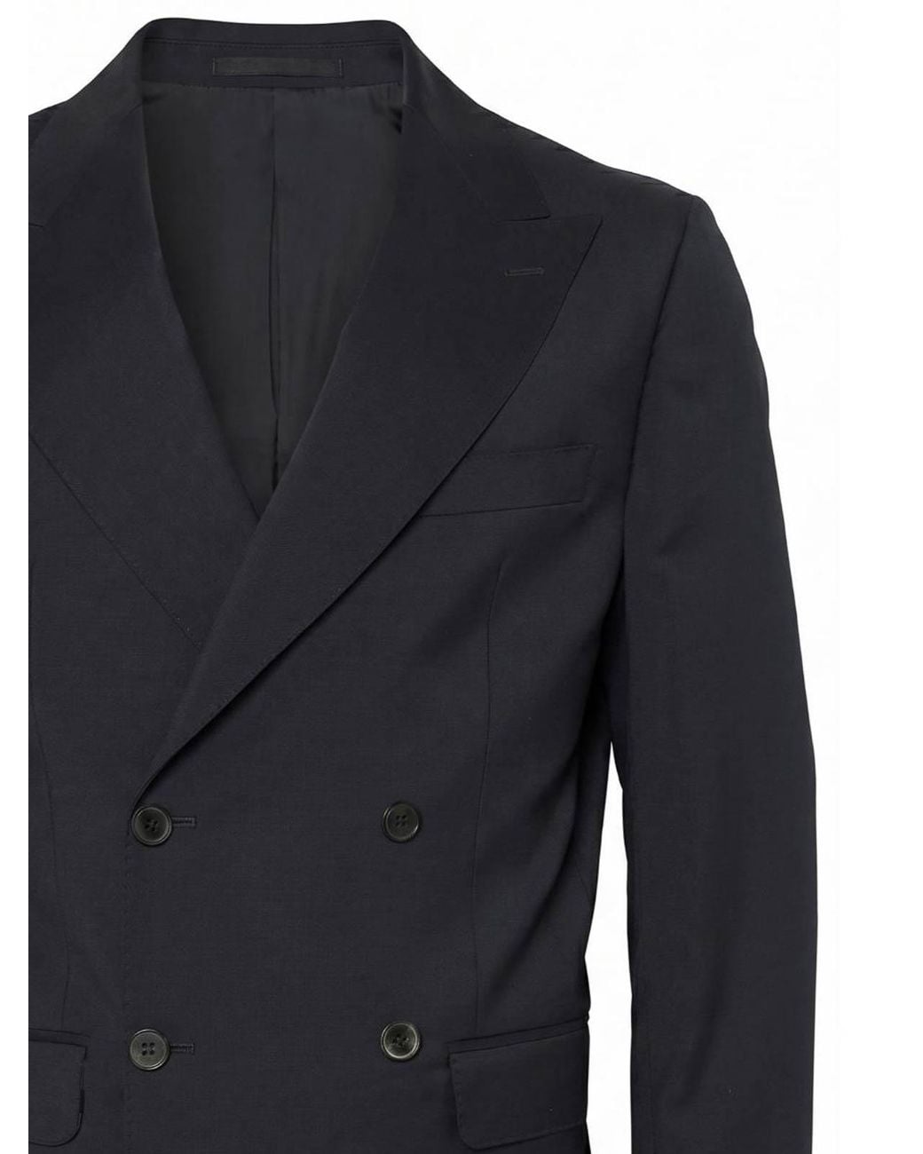 Low Brand Blue Breasted Blazer for men