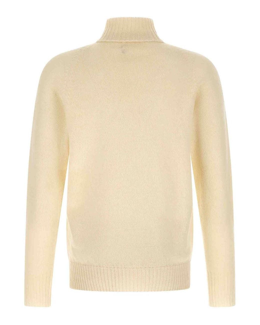 Ma'ry'ya Natural High Neck Sweater With Slits for men