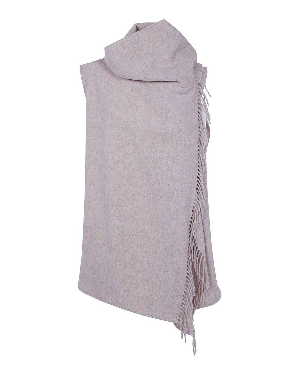 Fabiana Filippi Purple Wool Blend Cape Vest With Scarf