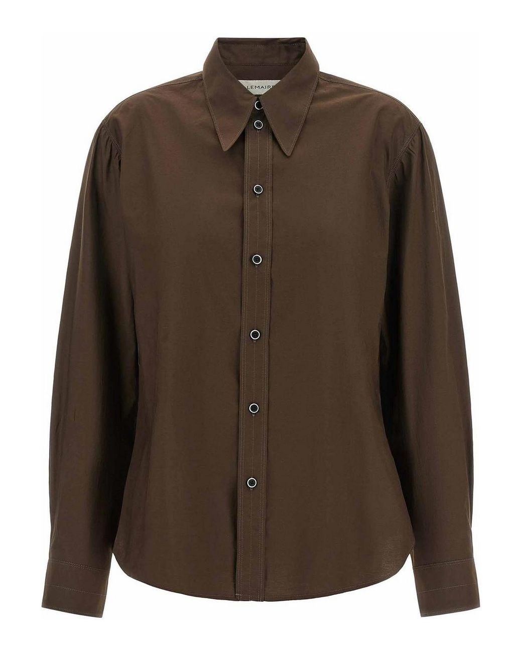 Lemaire Brown Pointed Collar Shirt