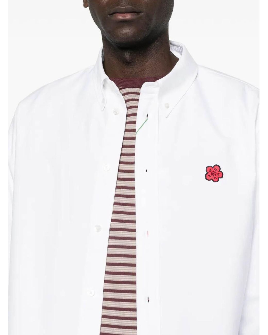 KENZO White Boke Flower Crest Casual Shirt for men