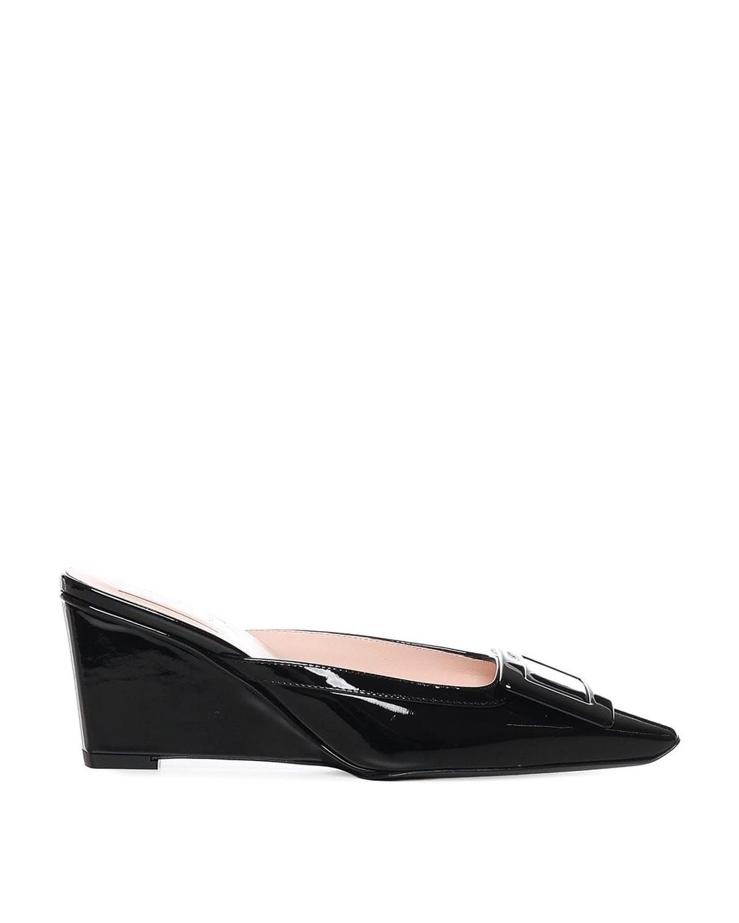 Roger Vivier Black Vivier Belle Patent Leather Mule