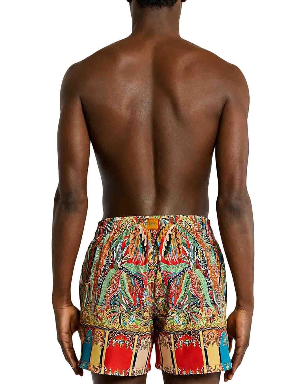 Etro Multicolor Swimsuit With Placed Floral Paisley Print for men
