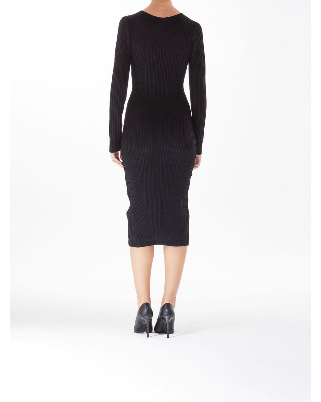 Just Cavalli Black Long Sleeve Lurex Dress