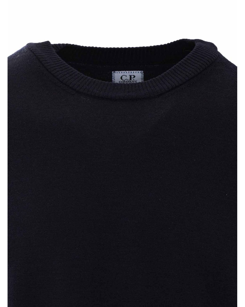 C P Company Blue Extrafine Merino Sweater for men