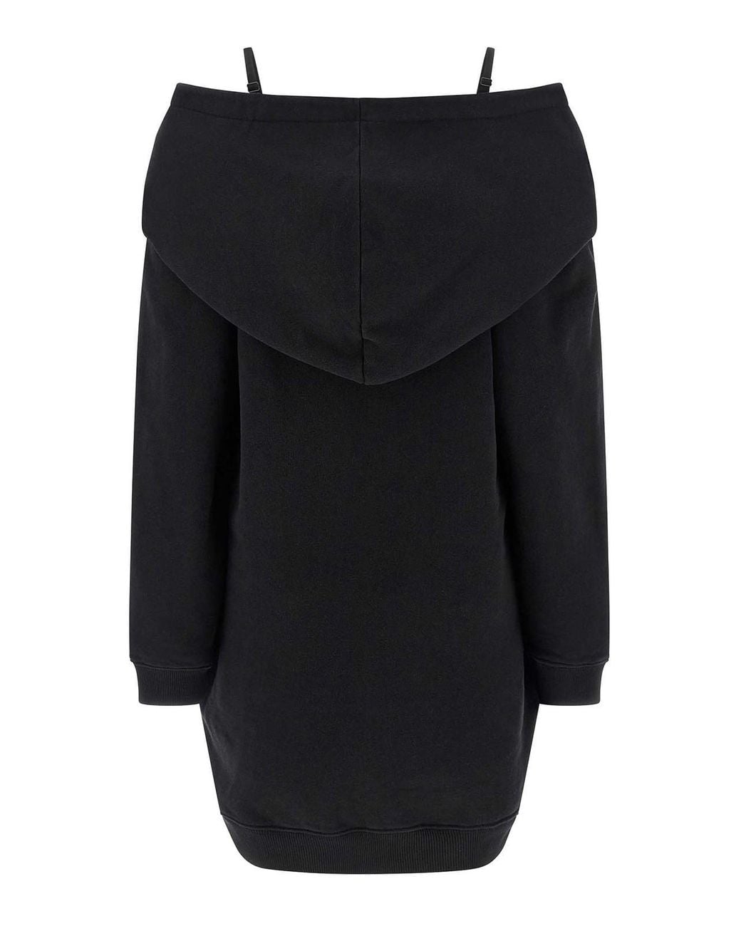 MM6 by Maison Margiela Black Off-Shoulder Hooded Dress