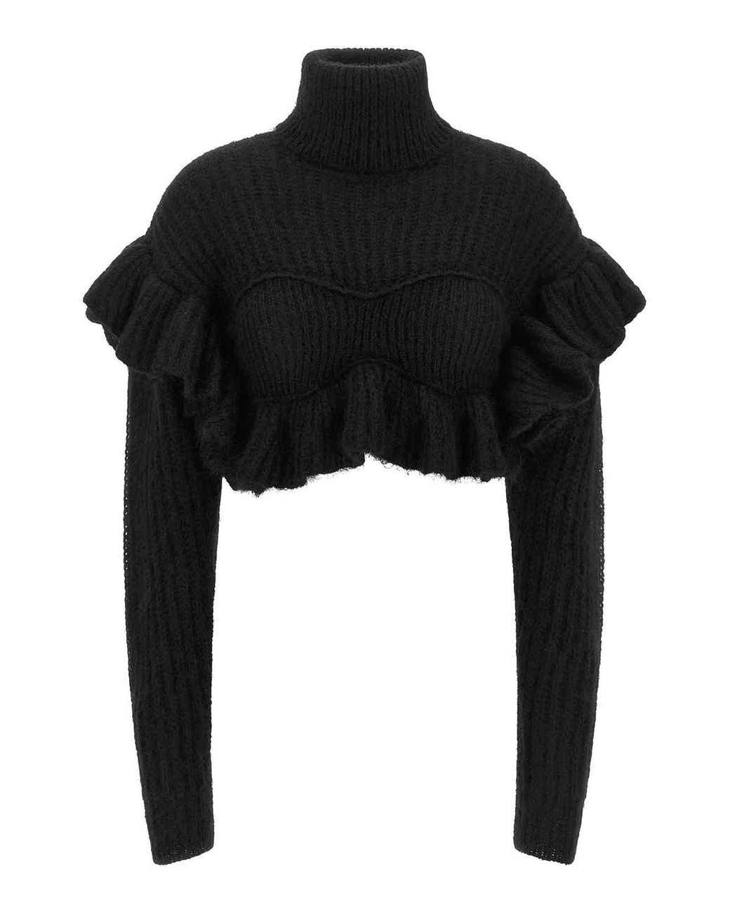 Elisabetta Franchi Black Ruffle Jumper
