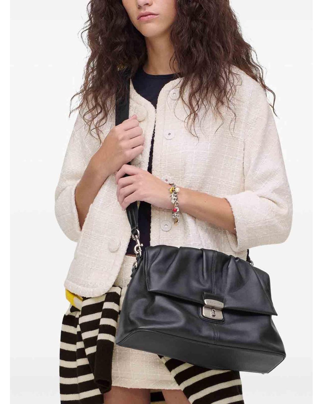 Marc Jacobs Black Shoulder Bag With Ruches