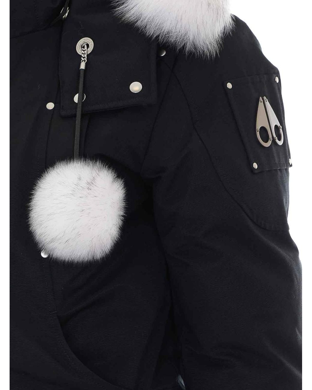 Moose Knuckles Black Down Bomber Jacket
