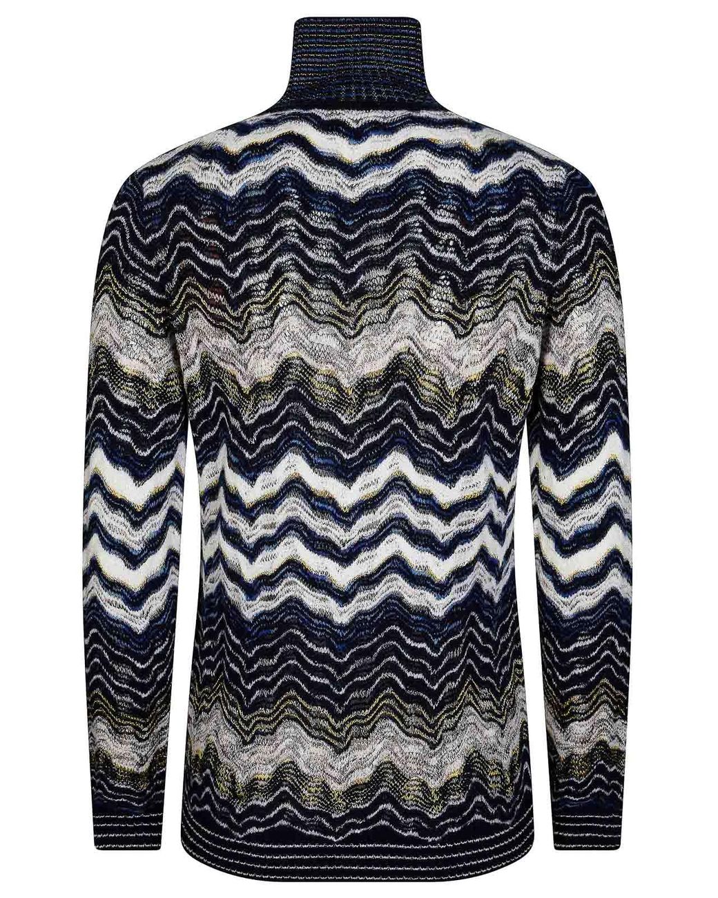 Missoni Blue Long-Sleeved Turtleneck Sweater