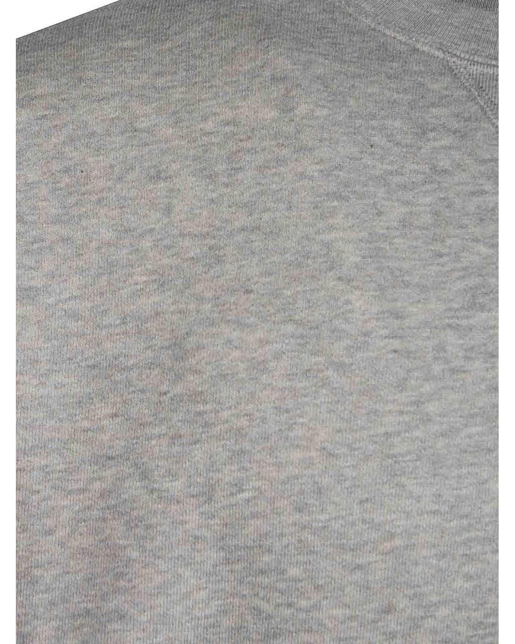 Golden Goose Deluxe Brand Gray Slub Cotton Fleece Sweatshirt With Embroidered Detail for men