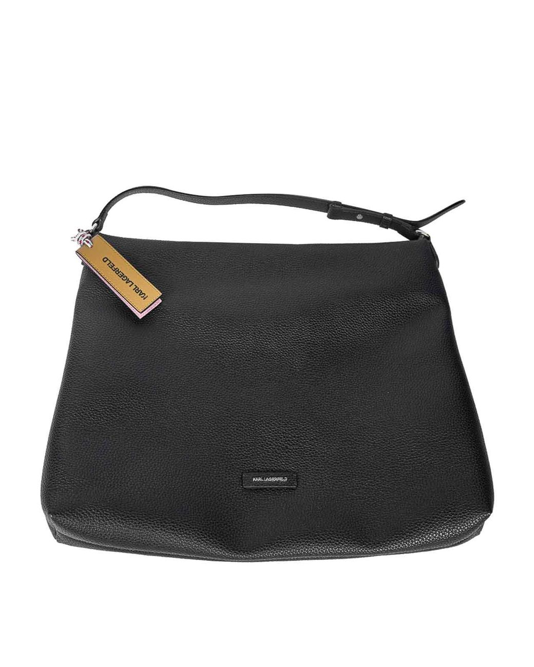 Karl Lagerfeld Black Ikon Pebble Hobo