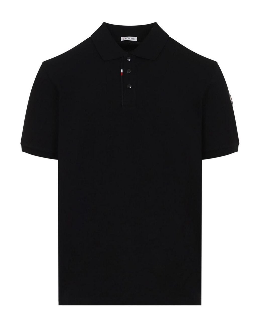 Moncler Black Cotton Polo for men