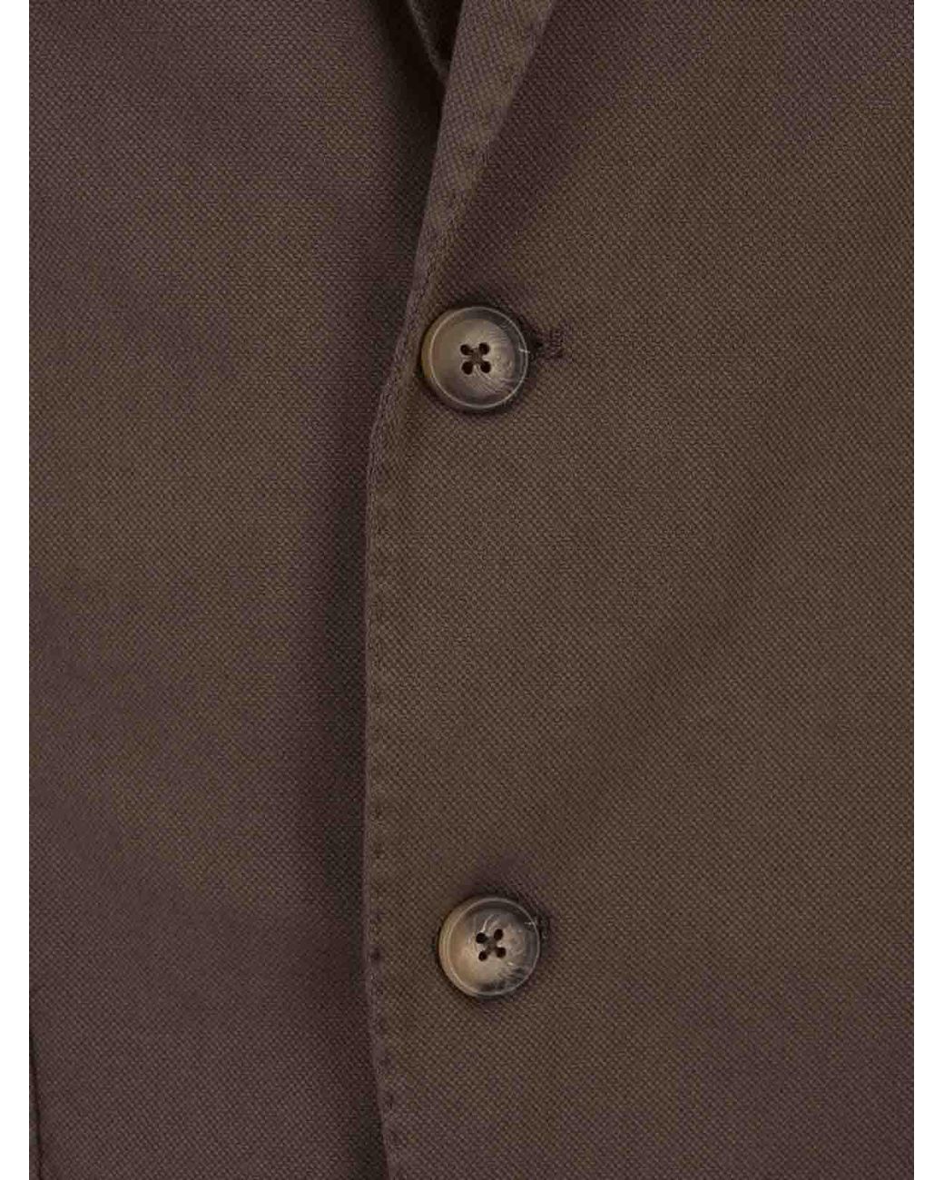 RUSSO CAPRI Brown Oxford Cotton Blazer for men
