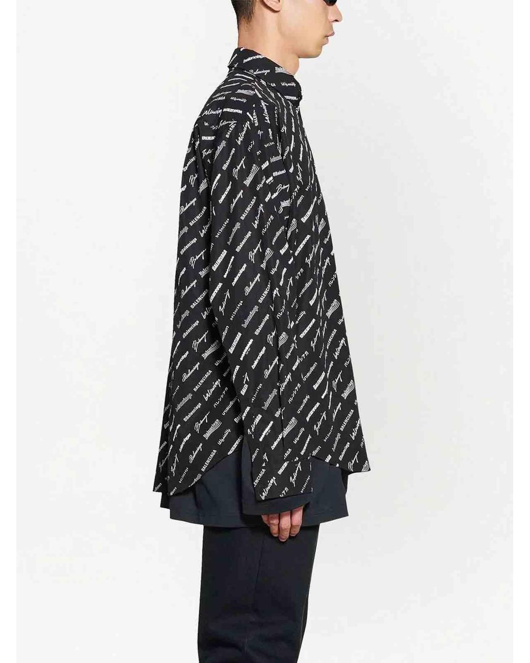 Balenciaga Gray Allover Shirt for men