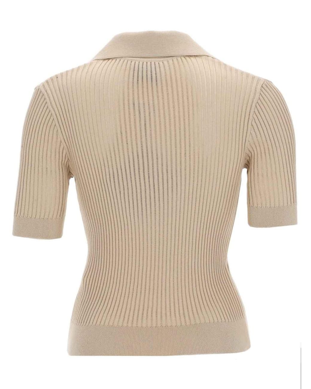 Patou Natural Embroidered Cotton Polo Shirt