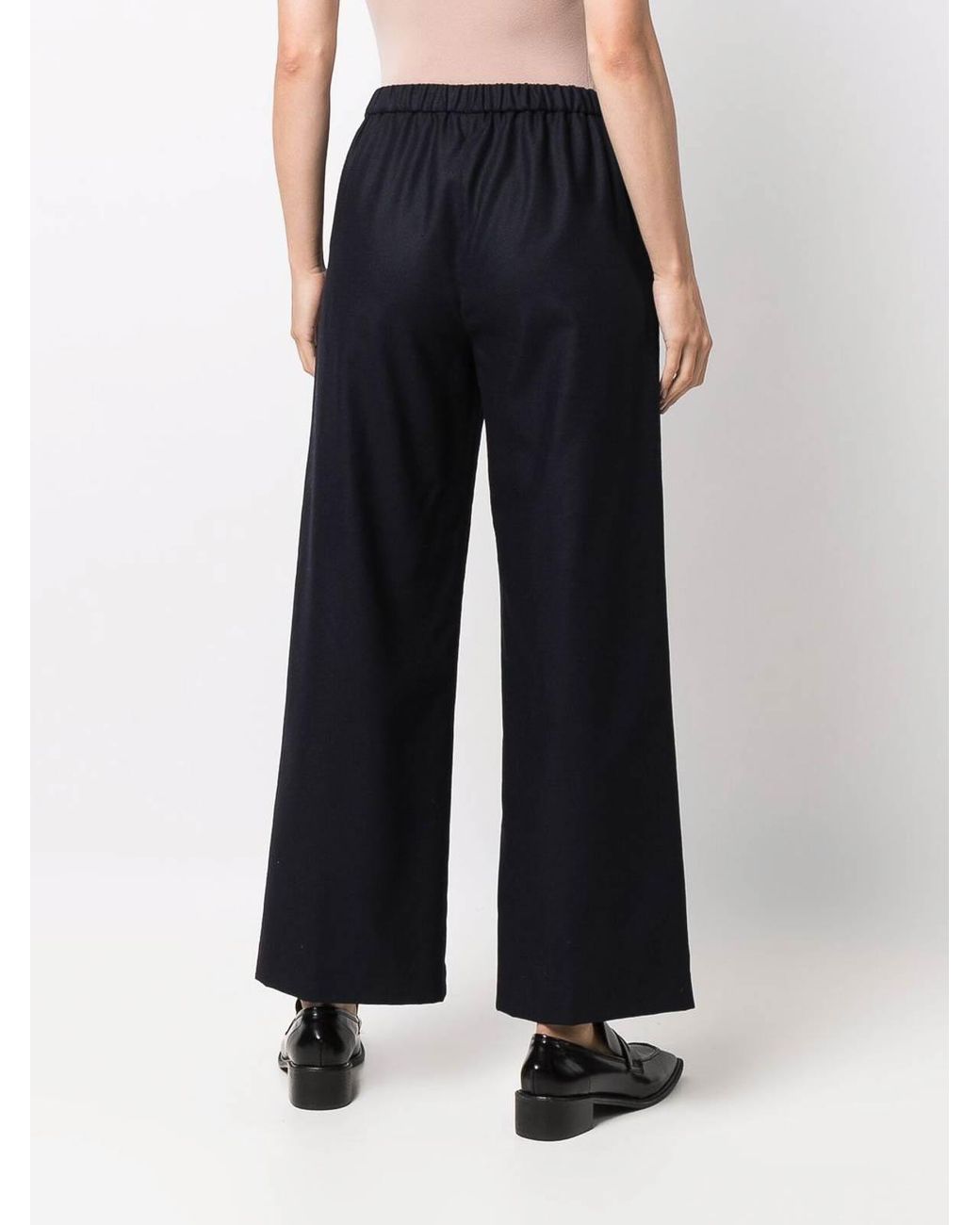Aspesi Blue Wide-Leg Wool