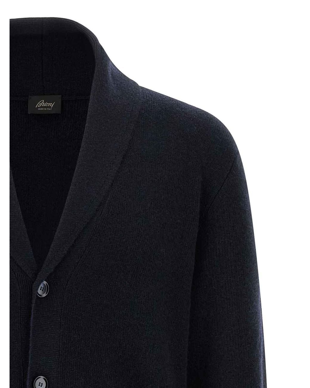 Brioni Blue Cashmere Cardigan for men
