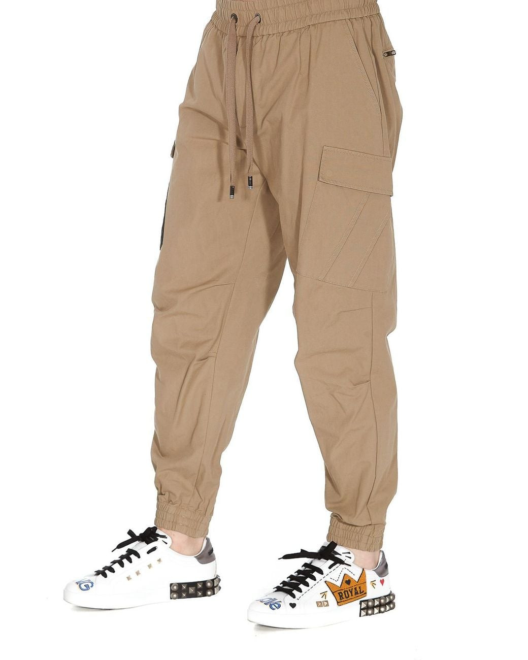 Dolce & Gabbana Natural Pin-Up Print Cargo Trousers for men