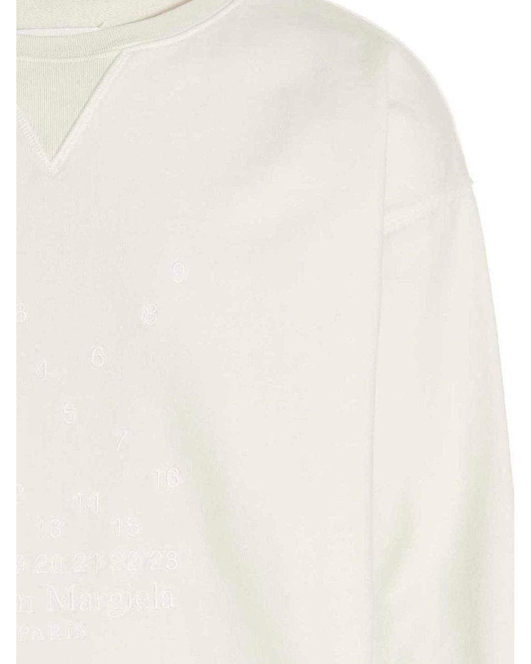Maison Margiela White Logo Embroidery Sweatshirt for men