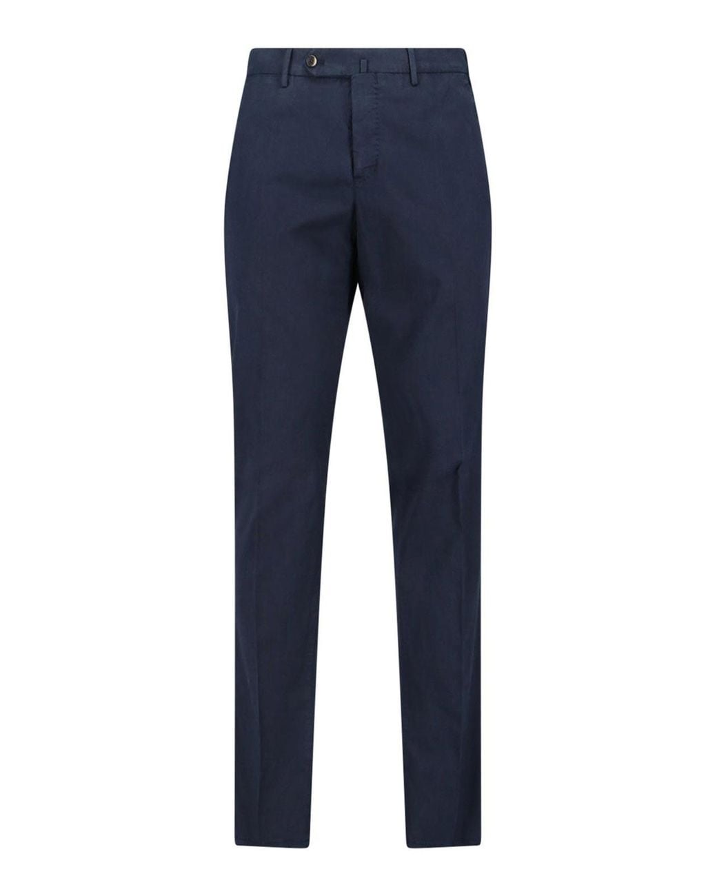 PT Torino Blue Cotton Blend Trousers for men