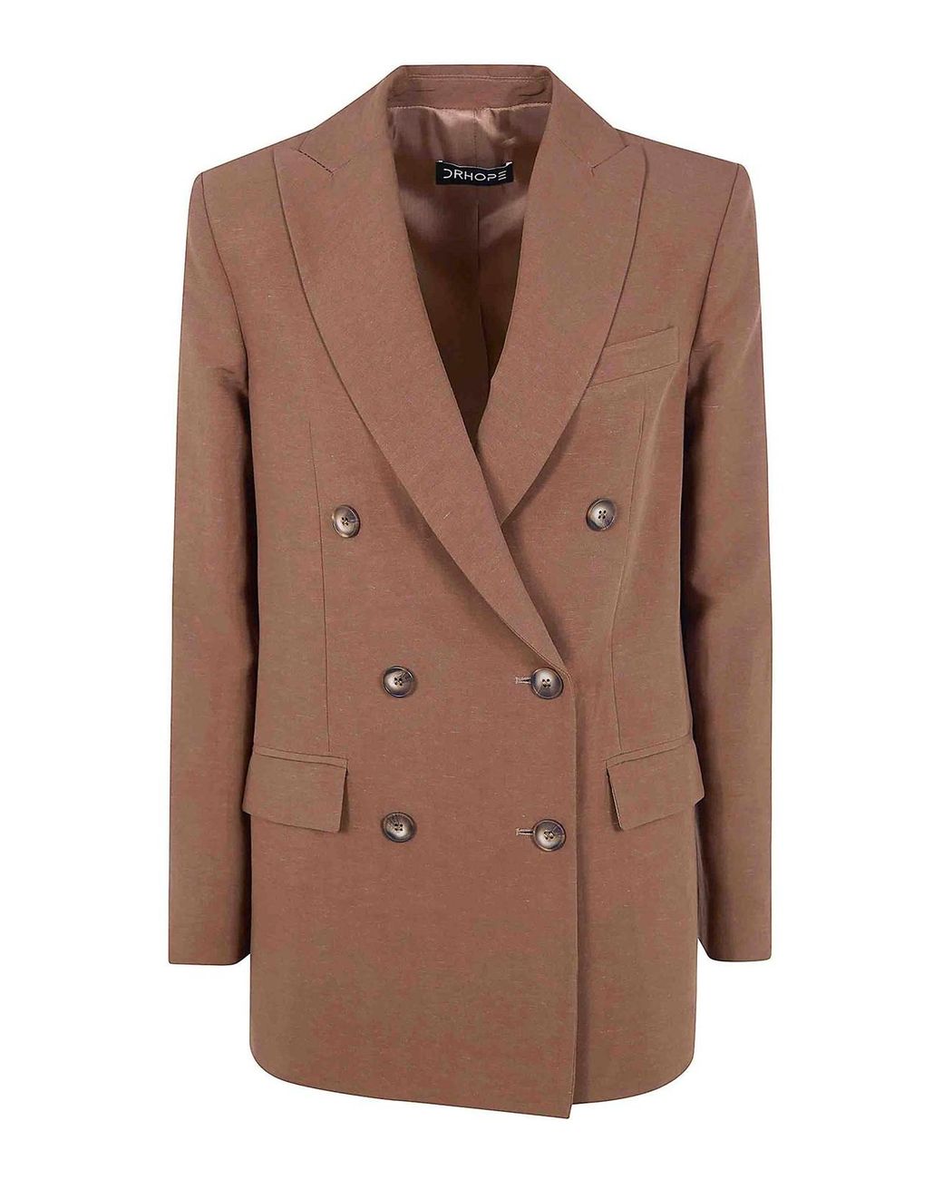 DR. HOPE Brown Double Breasted Blazer Jacket