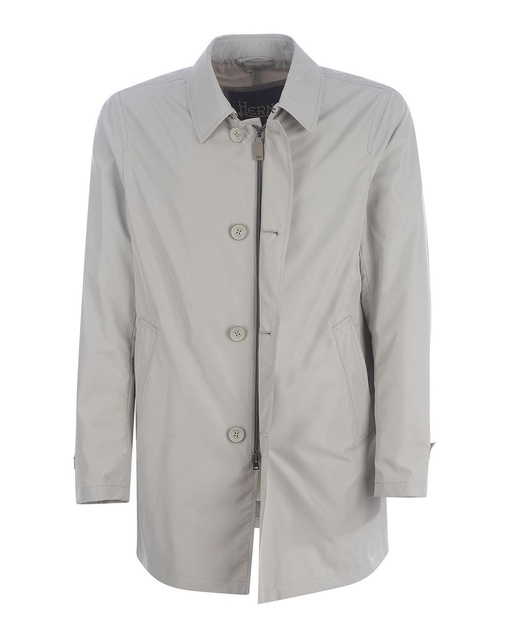 Herno Gray Raincoat for men