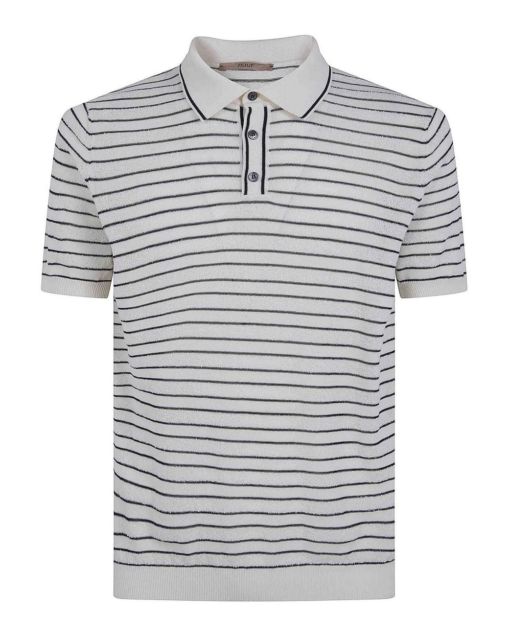 Nuur Gray Striped Short Sleeved Polo Neck T-Shirt for men