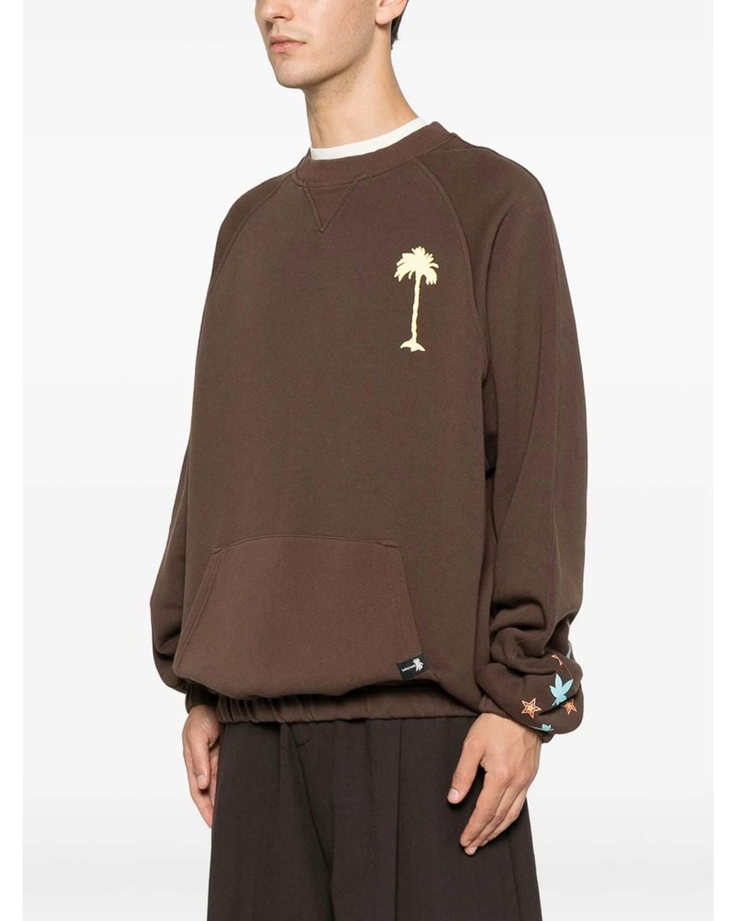 Palm Angels Brown Sweatshirt for men
