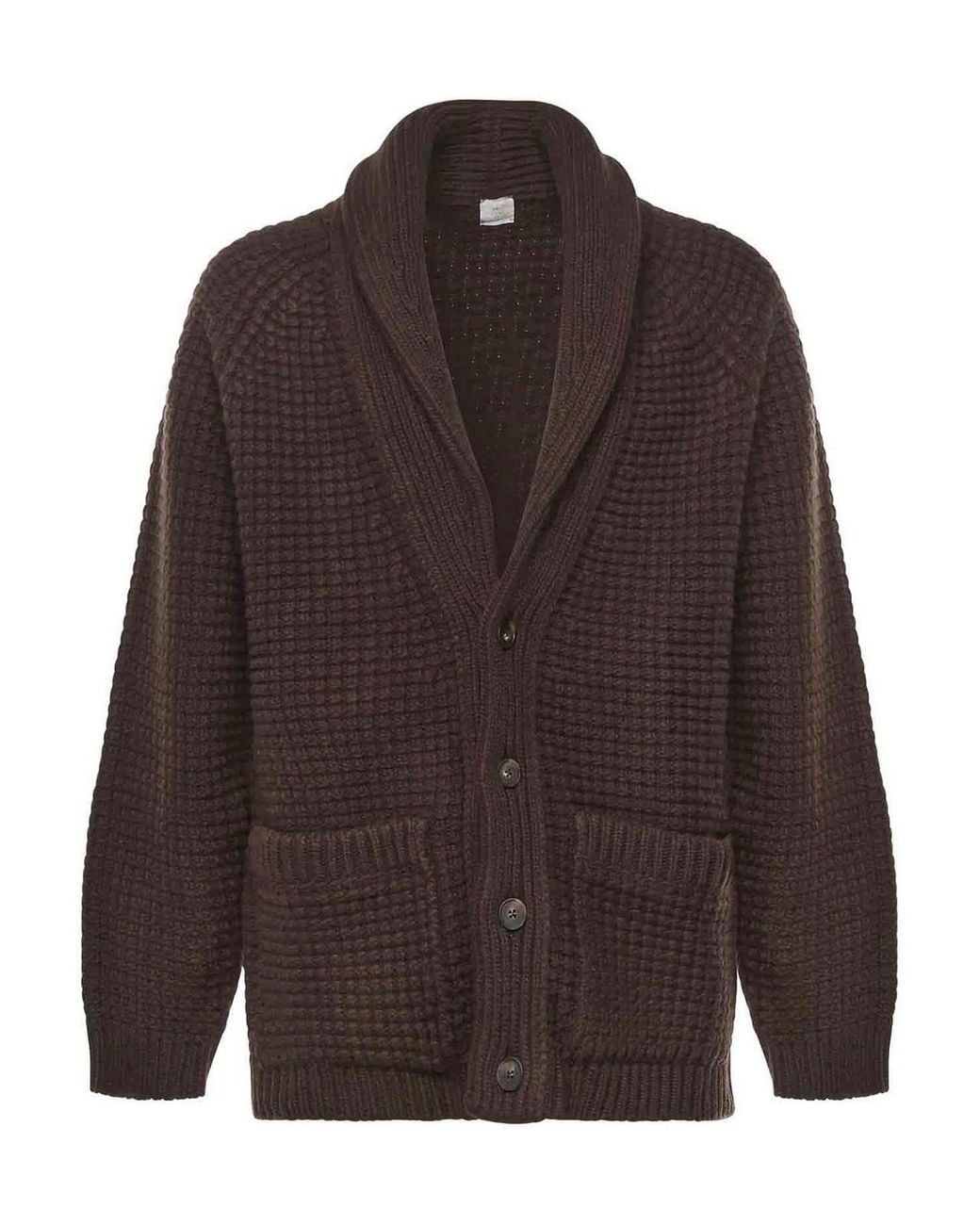 Eleventy Brown Wool And Cashmere Cardigan for men