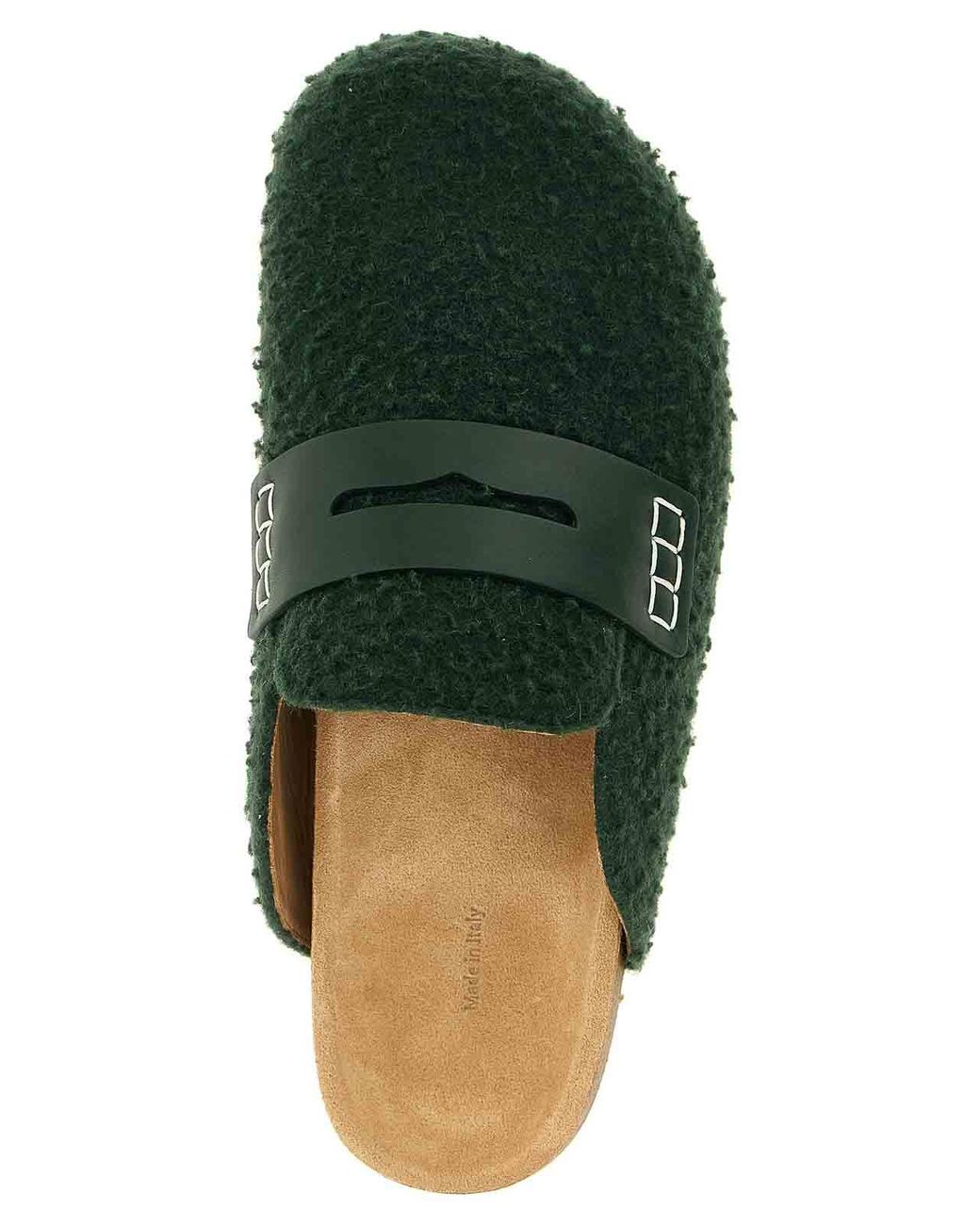 J.W. Anderson Green Felt Loafer Mules