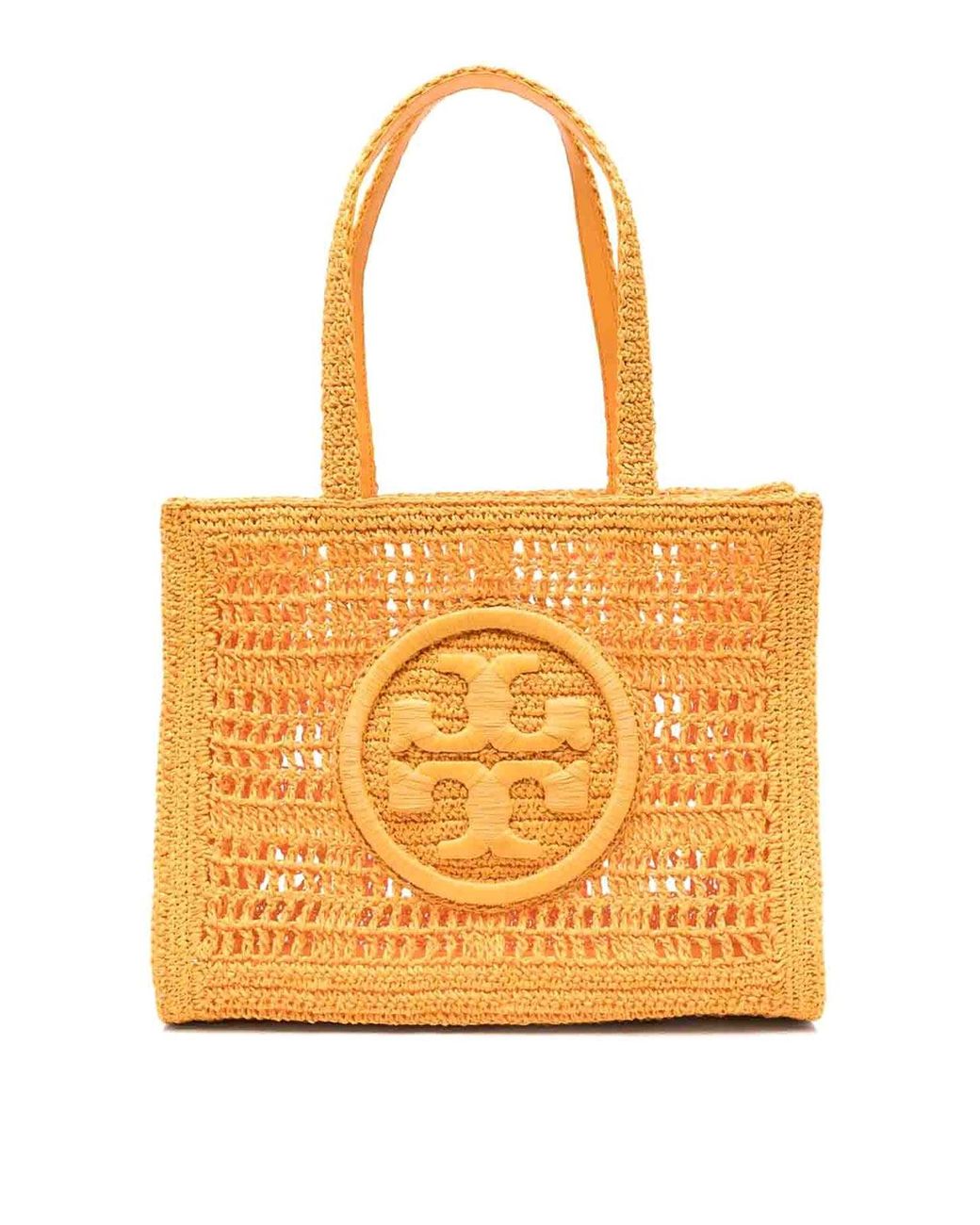 Tory Burch Orange Ella Small Shopping Bag
